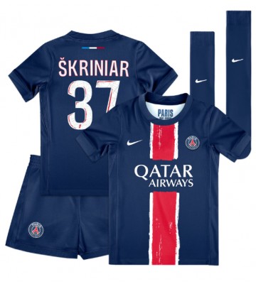 Paris Saint-Germain Milan Skriniar #37 Hemmakläder Barn 2024-25 Kortärmad (+ Korta byxor)